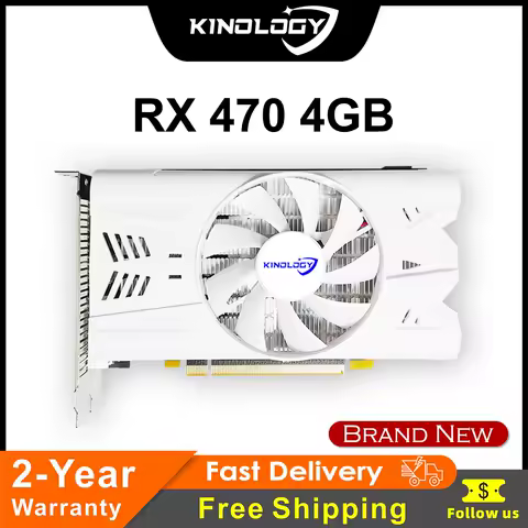 Kinology 그래픽 카드 AMD GPU Radeon RX 470 4G GDDR5 256Bit 14nm 컴퓨터 PC RX470 PCI-E 3.0 게임용 비디오 카드 완전 새 RX470