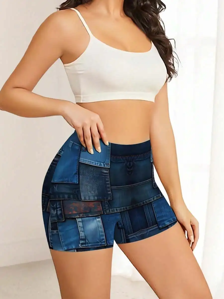 Women Denim Patchwork Shorts Summer Casual Streetwear Fitness Short
Women Denim Patchwork Shorts Summer Casual Streetwear Fitness Short