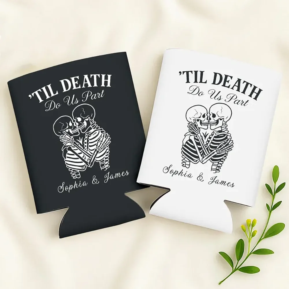 Custom Til Death Do Us Part Can Cooler Gothic Bachelorette Party Spooky Bride Drink Holder Wedding Beer Sleeve Bridal Shower
Custom Til Death Do Us Part Can Cooler Gothic Bachelorette Party Spooky Bride Drink Holder Wedding Beer Sleeve Bridal Shower