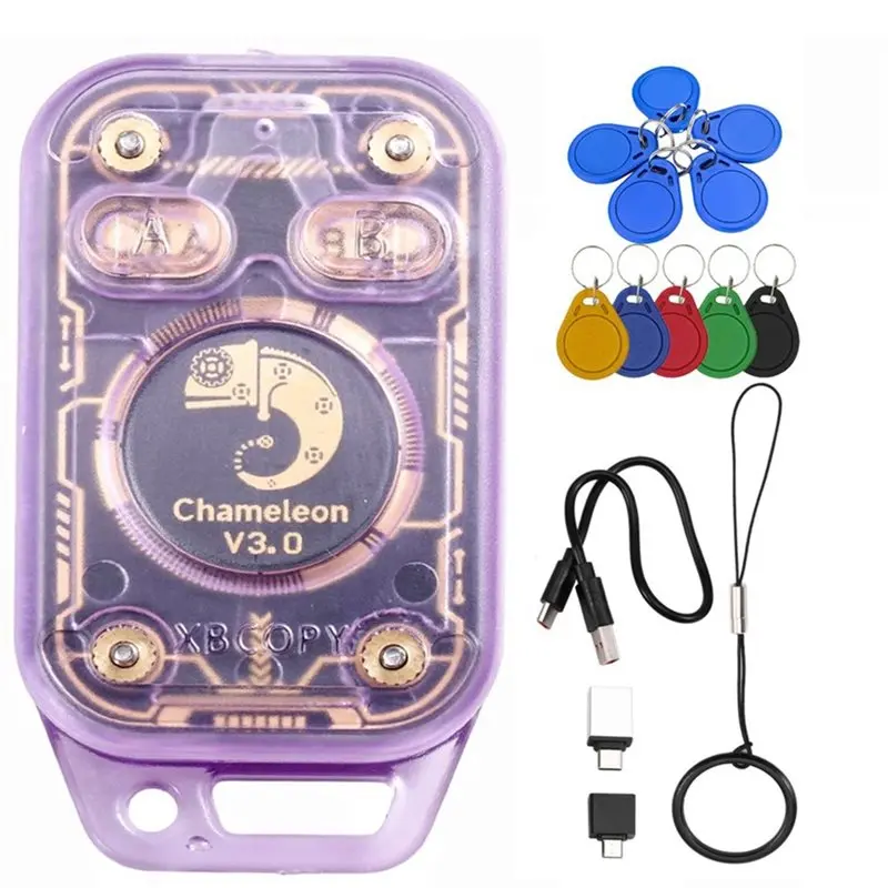 FULL-Chameleon V3.0 RFID Smart Chip Reader Smart Card Emulator ID IC Tag Copyer Reader Writer +5XCUID/UID Keychain
FULL-Chameleon V3.0 RFID Smart Chip Reader Smart Card Emulator ID IC Tag Copyer Reader Writer +5XCUID/UID Keychain
