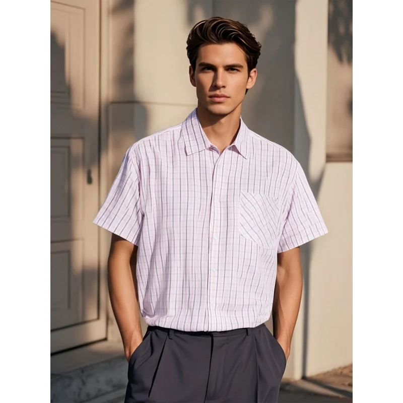 2025Men's Summer Casual Fashion Single-Breasted Turn-Down Collar Striped Short Sleeve Shirt for Social Outings
2025Men's Summer Casual Fashion Single-Breasted Turn-Down Collar Striped Short Sleeve Shirt for Social Outings