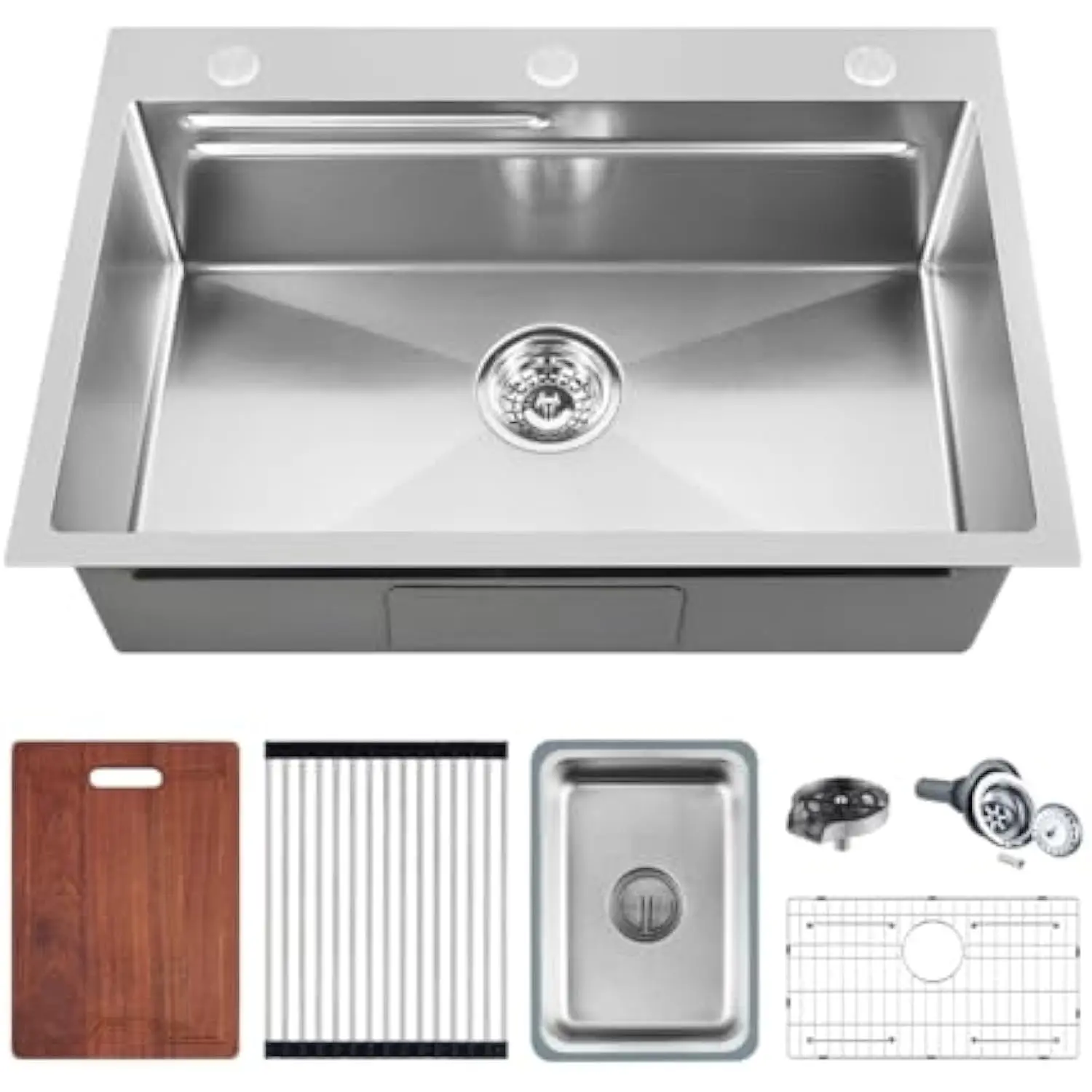 Waterfall Kitchen Sink -Silver kitchen Sink Drop In Countertop/Undermount Single Bowl Stainless Steel Workstation
Waterfall Kitchen Sink -Silver kitchen Sink Drop In Countertop/Undermount Single Bowl Stainless Steel Workstation