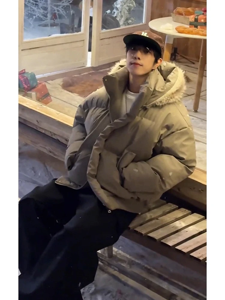 American Sle Thiened Winter Cotton Jaet Hooded PU Leather ort Coat Men's Warm Outerwear with Fur Collar Stand Collar
American Sle Thiened Winter Cotton Jaet Hooded PU Leather ort Coat Men's Warm Outerwear with Fur Collar Stand Collar