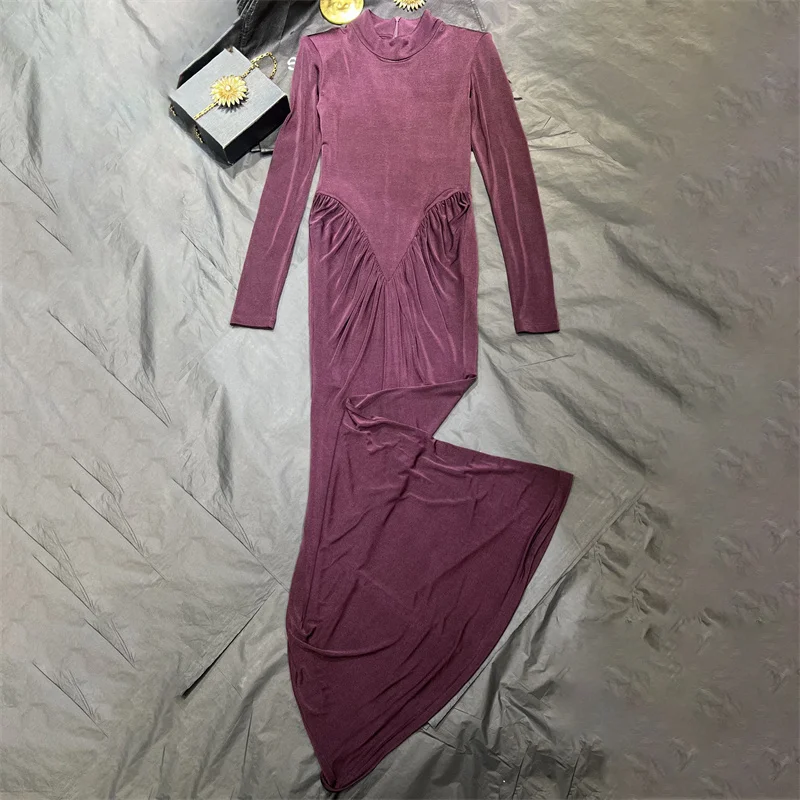 Women's dress New elastic knitted slim long dresses for winter 2025 Half high collar floor length dress Elegant party dresses
Women's dress New elastic knitted slim long dresses for winter 2025 Half high collar floor length dress Elegant party dresses