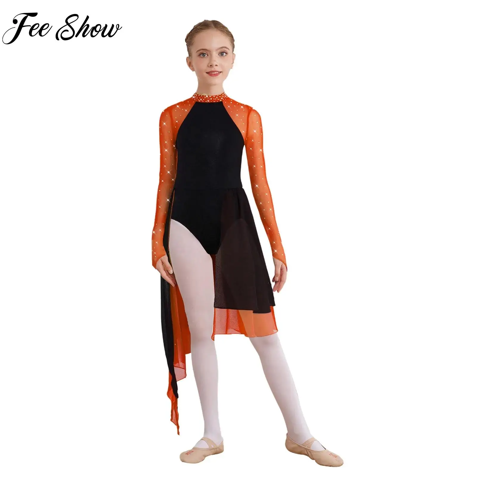 Girls Figure Ice Skating Ballet Dance Dress Shiny Lyrical Modern Dance Costumes Gymnastics Leotards Rhinestones Decor Dancewear
Girls Figure Ice Skating Ballet Dance Dress Shiny Lyrical Modern Dance Costumes Gymnastics Leotards Rhinestones Decor Dancewear