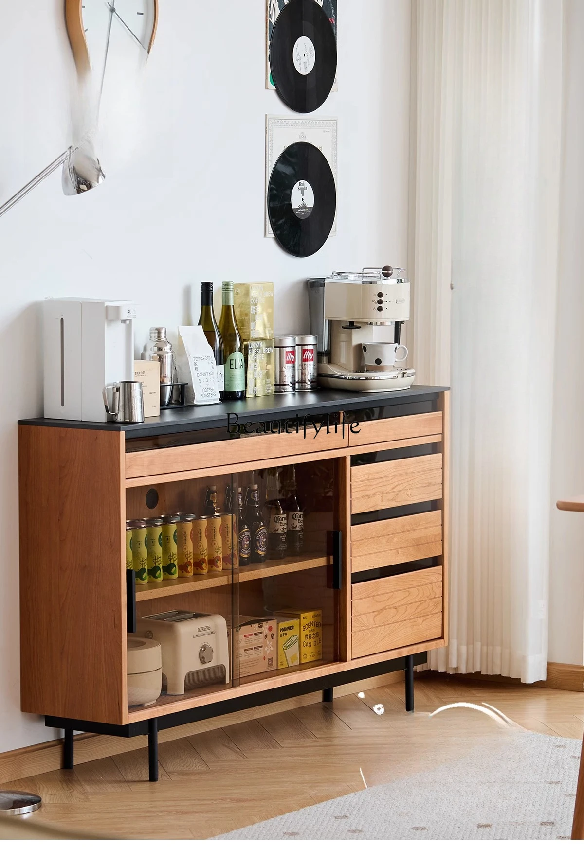 Meal side solid wood cherry wood narrow cabinet living room storage wall low cabinet
Meal side solid wood cherry wood narrow cabinet living room storage wall low cabinet