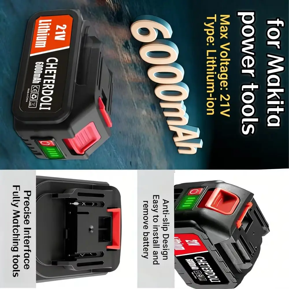 21V Replacement Power Tool Battery with LED Lights for Makita BL1850 BL1840 BL1440 Electric Drills Cordless Tools Rechargeable .
21V Replacement Power Tool Battery with LED Lights for Makita BL1850 BL1840 BL1440 Electric Drills Cordless Tools Rechargeable .