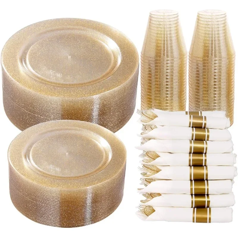 350 Pieces Gold Glitter Dinnerware Set 50 Guest for party50 Dinner Plates, 50 Dessert Plates 50
350 Pieces Gold Glitter Dinnerware Set 50 Guest for party50 Dinner Plates, 50 Dessert Plates 50