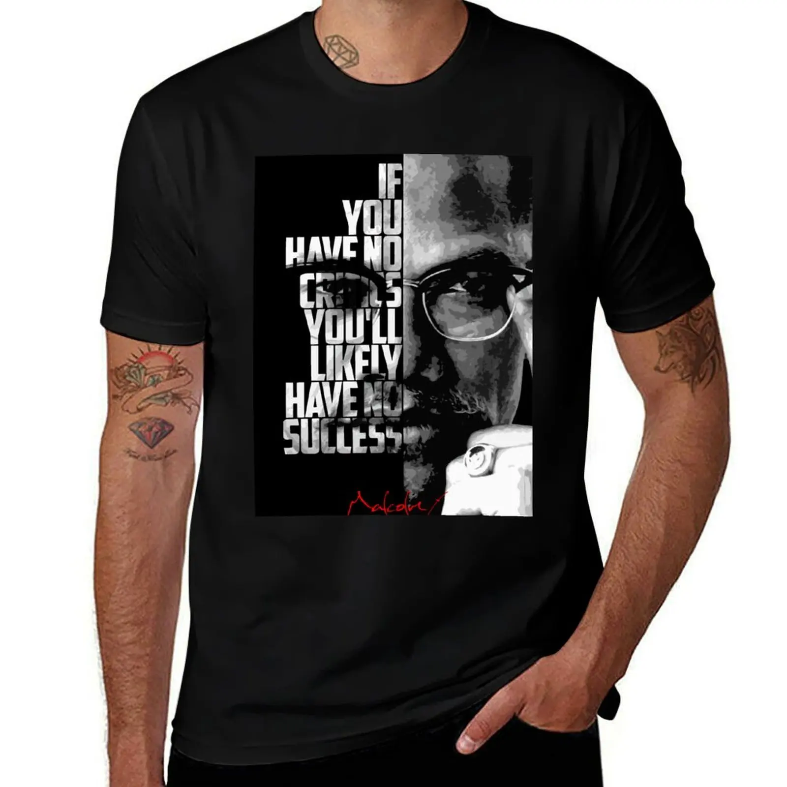 Black and white Malcolm X quote poster T-Shirt man t shirt summer graphic t shirts for man T-Shirt
Black and white Malcolm X quote poster T-Shirt man t shirt summer graphic t shirts for man T-Shirt
