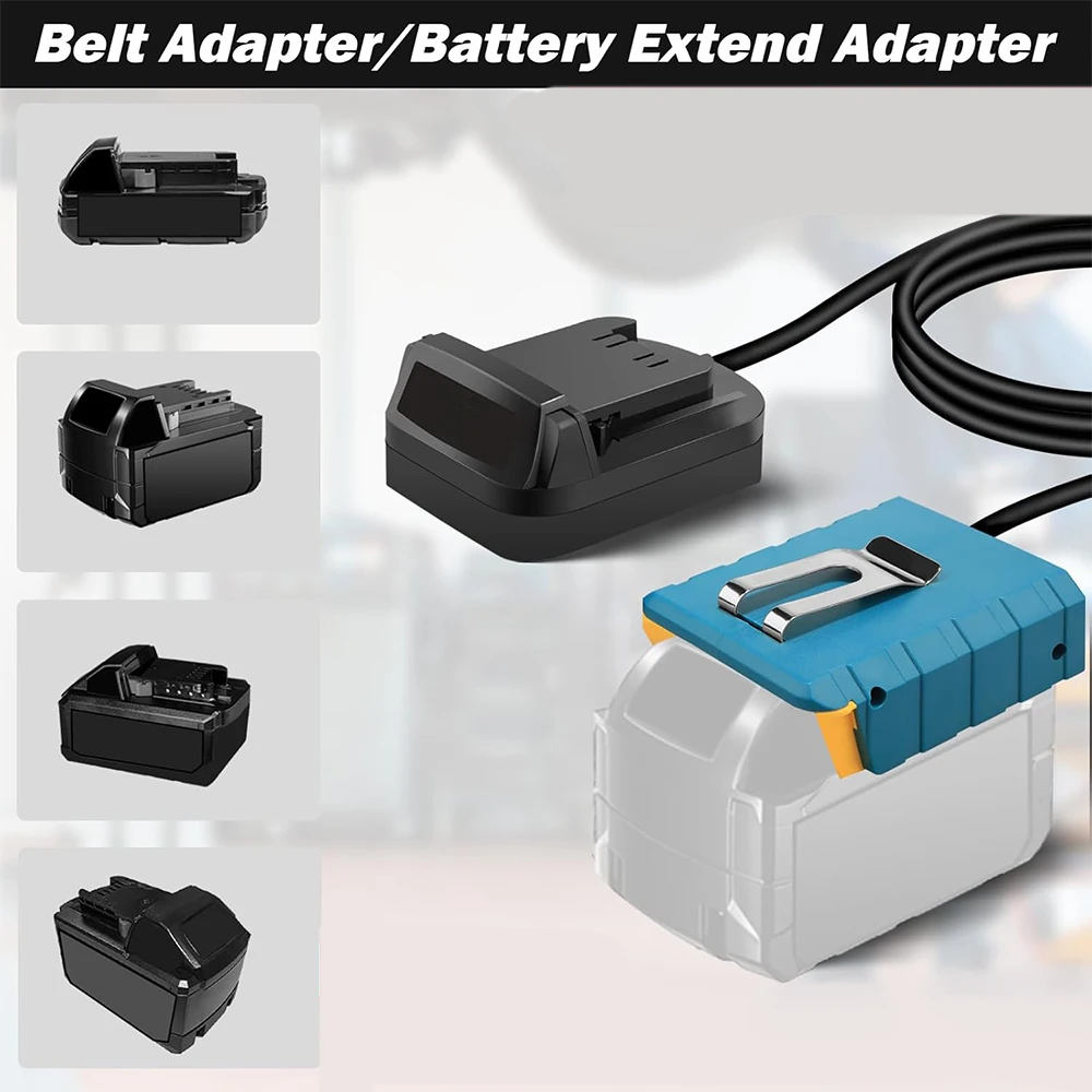 Battery Extension Cord Tool 1.5M Length Cable For Makita/Bosch /Milwaukee/DeWalt 14.4V-18V Lithium Batteries Tools With BeltClip
Battery Extension Cord Tool 1.5M Length Cable For Makita/Bosch /Milwaukee/DeWalt 14.4V-18V Lithium Batteries Tools With BeltClip