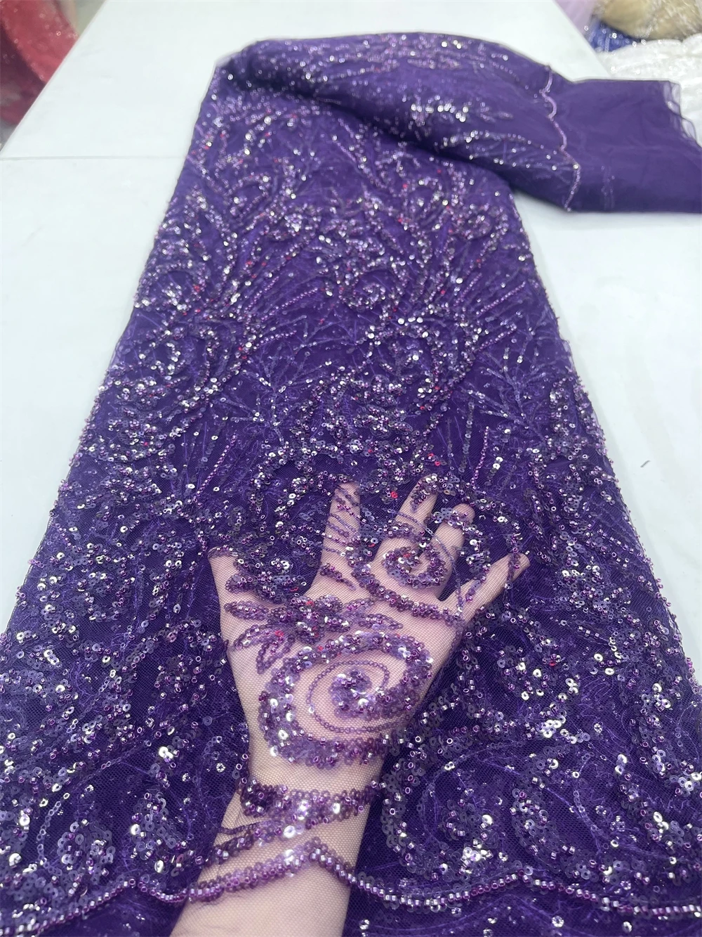 African Nigerian Embroidery Lace Fabric, Water Soluble Sequins, French Tulle, Wedding Party Dress, High Quality, 5Yards, 2024
African Nigerian Embroidery Lace Fabric, Water Soluble Sequins, French Tulle, Wedding Party Dress, High Quality, 5Yards, 2024