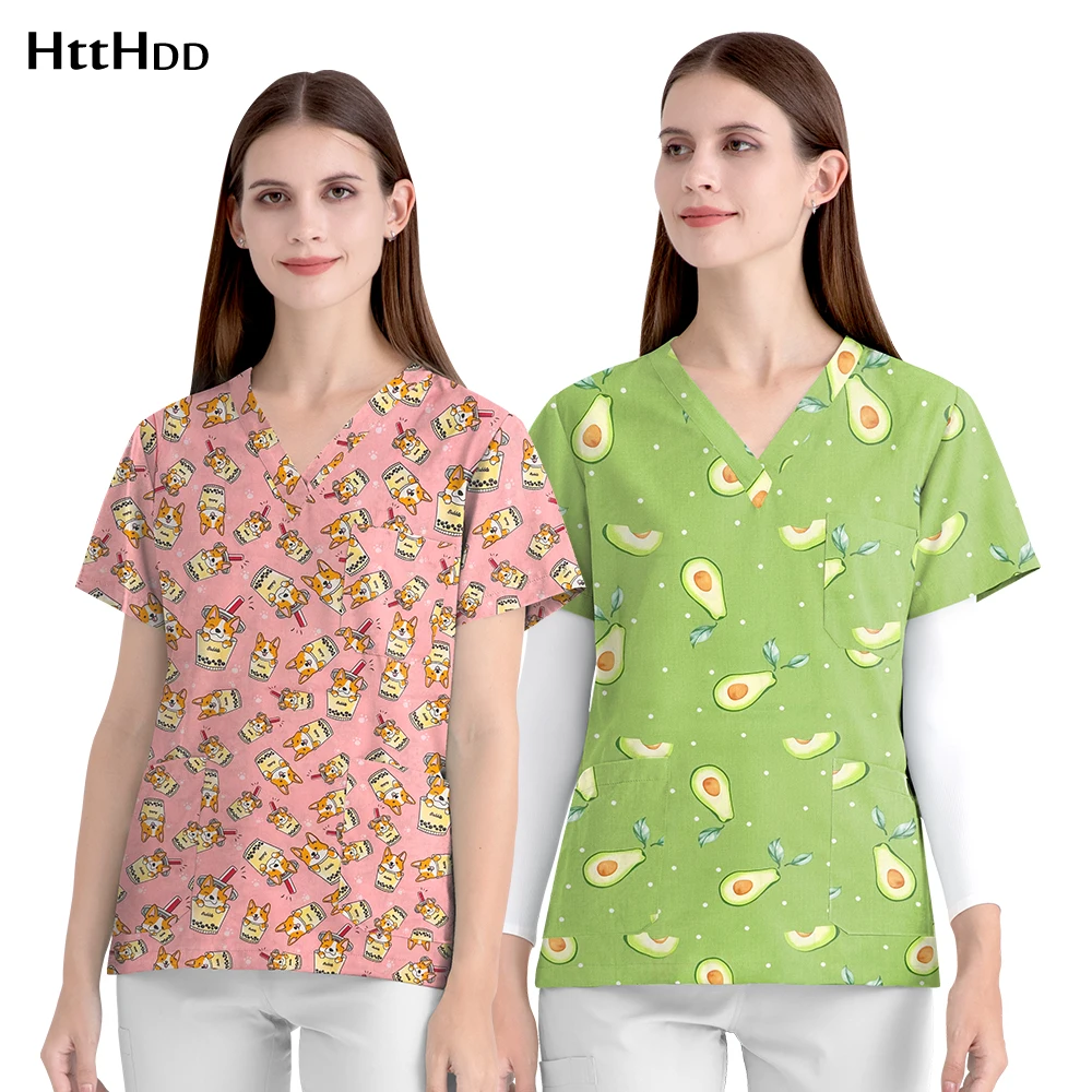Scrubs Women Medical Blouses Printed Short Sleeved Top Modern Medical Clothing Men Surgical Gown Veterinary Uniform Clinic Scrub 
Scrubs Women Medical Blouses Printed Short Sleeved Top Modern Medical Clothing Men Surgical Gown Veterinary Uniform Clinic Scrub