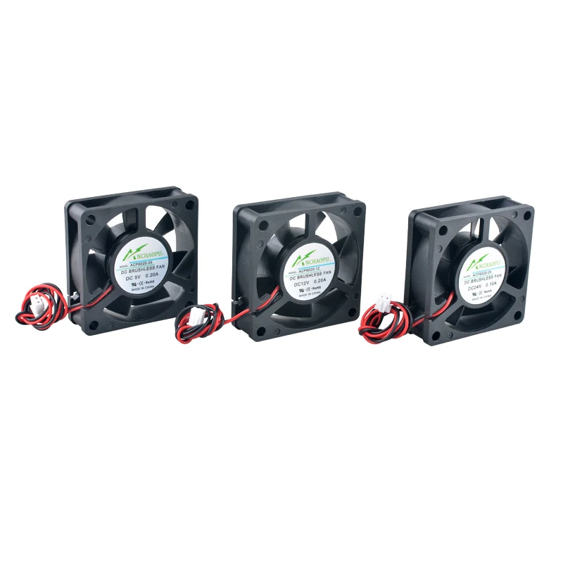 ACP6020 6cm 60mm fan 60x60x20mm DC5V/12V/24V 2-pin Axial flow fan cooling fan for frequency converter power supply
ACP6020 6cm 60mm fan 60x60x20mm DC5V/12V/24V 2-pin Axial flow fan cooling fan for frequency converter power supply
