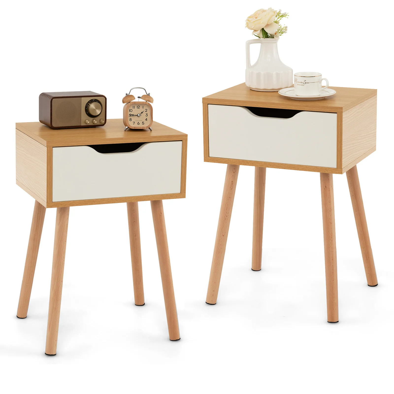 2PCS Nightstand End Side Sofa Table Storage Drawer Living Room w/ Solid Wood Leg
2PCS Nightstand End Side Sofa Table Storage Drawer Living Room w/ Solid Wood Leg