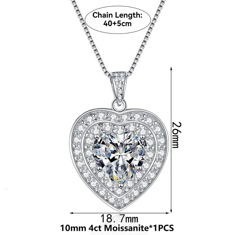 Sparkling 4ct Moissanite Heart Pendant Necklace for Women - 925 Sterling Silver Adjustable Chain & Bridal Anniversary Jewelry
Sparkling 4ct Moissanite Heart Pendant Necklace for Women - 925 Sterling Silver Adjustable Chain & Bridal Anniversary Jewelry