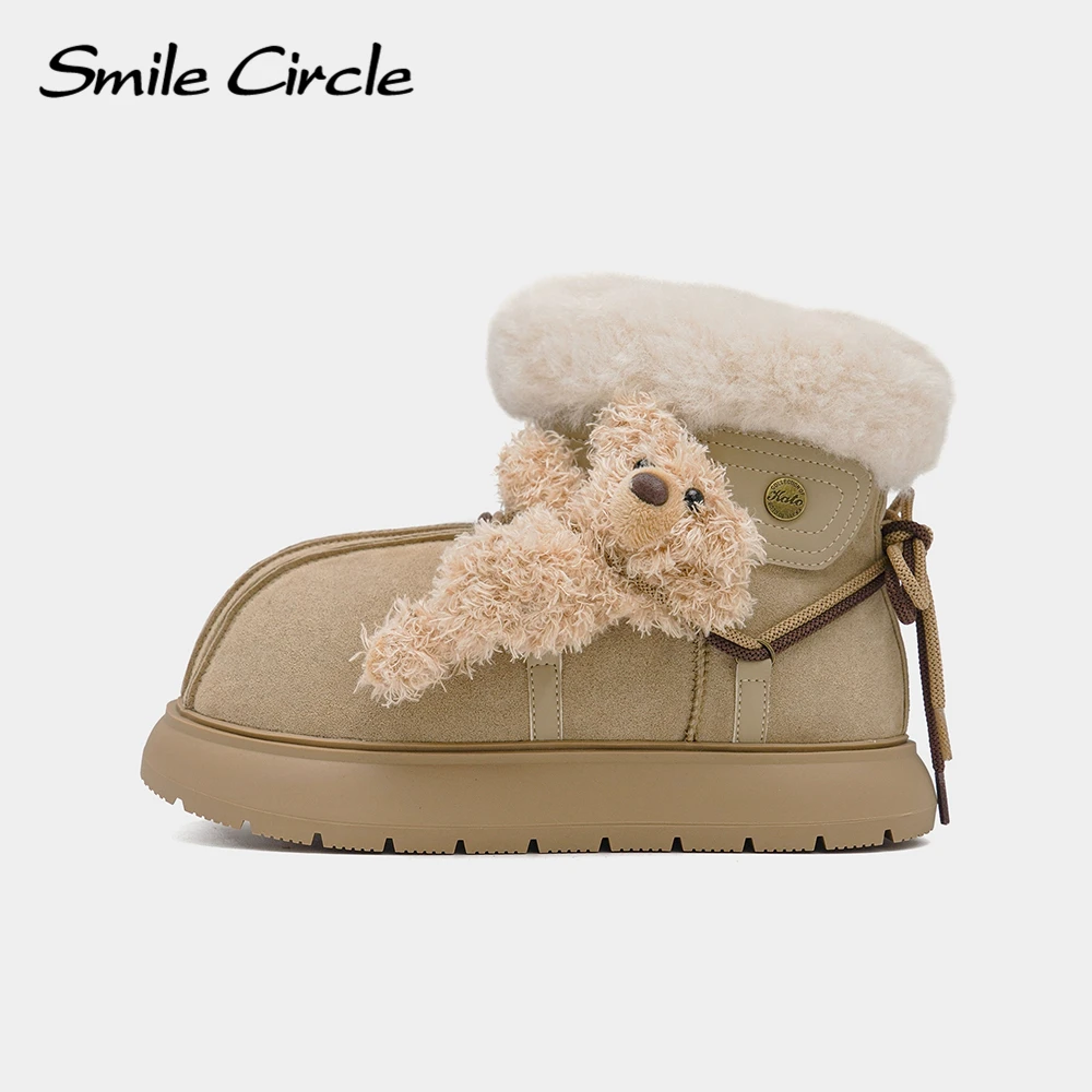 Smile Circle Women Snow Boots Suede Leather Warm Strap on Bear platform Boots Winter Casual Boots
Smile Circle Women Snow Boots Suede Leather Warm Strap on Bear platform Boots Winter Casual Boots