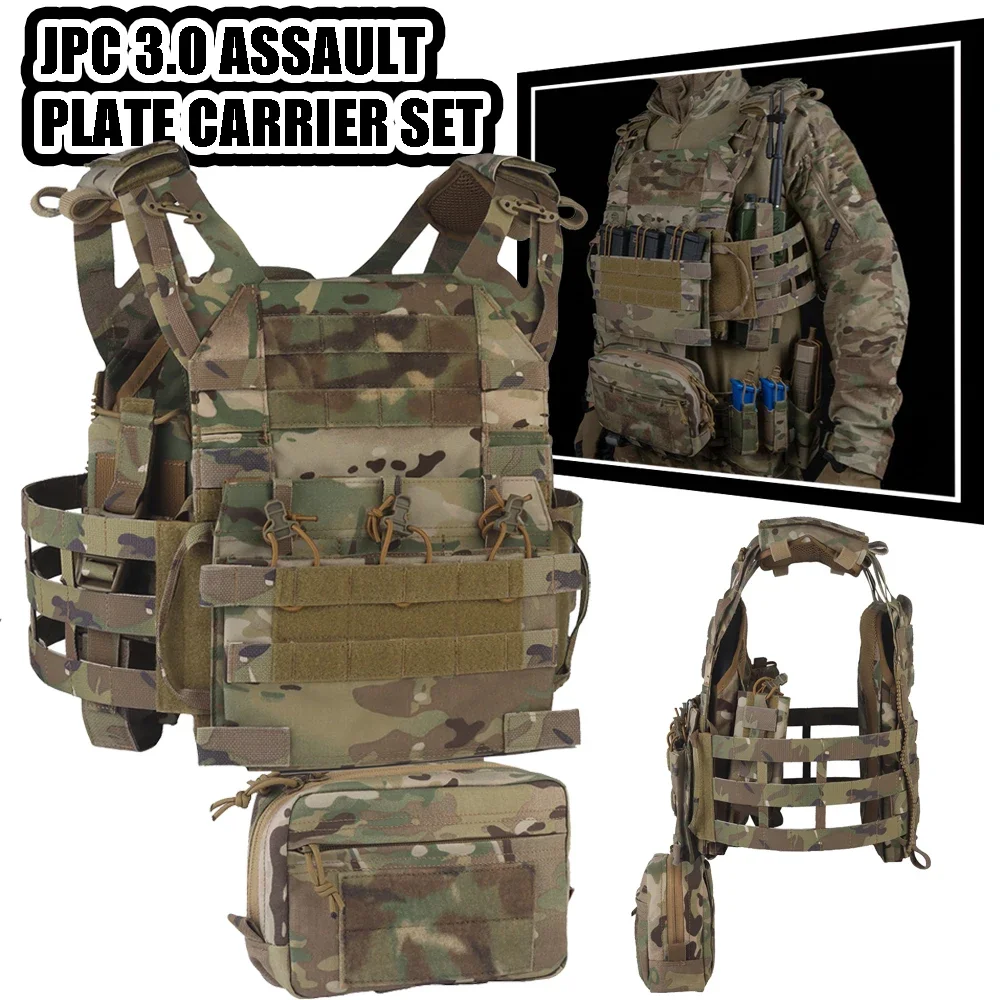 For R Series JPC 3.0 Assault Tactical Plate Carrier Set Quick-Release Airsoft Hunting Vest with Radio Pouch MOLLE Triple Mag
For R Series JPC 3.0 Assault Tactical Plate Carrier Set Quick-Release Airsoft Hunting Vest with Radio Pouch MOLLE Triple Mag