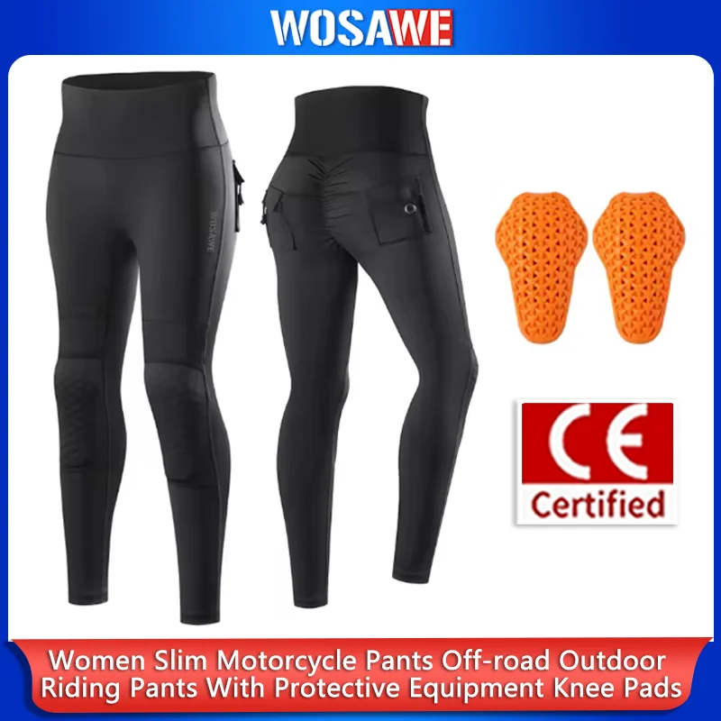 WOSAWE Women Slim Motorcycle Pants Off-road Outdoor Riding Pants With Protective Equipment Knee Pads
WOSAWE Women Slim Motorcycle Pants Off-road Outdoor Riding Pants With Protective Equipment Knee Pads