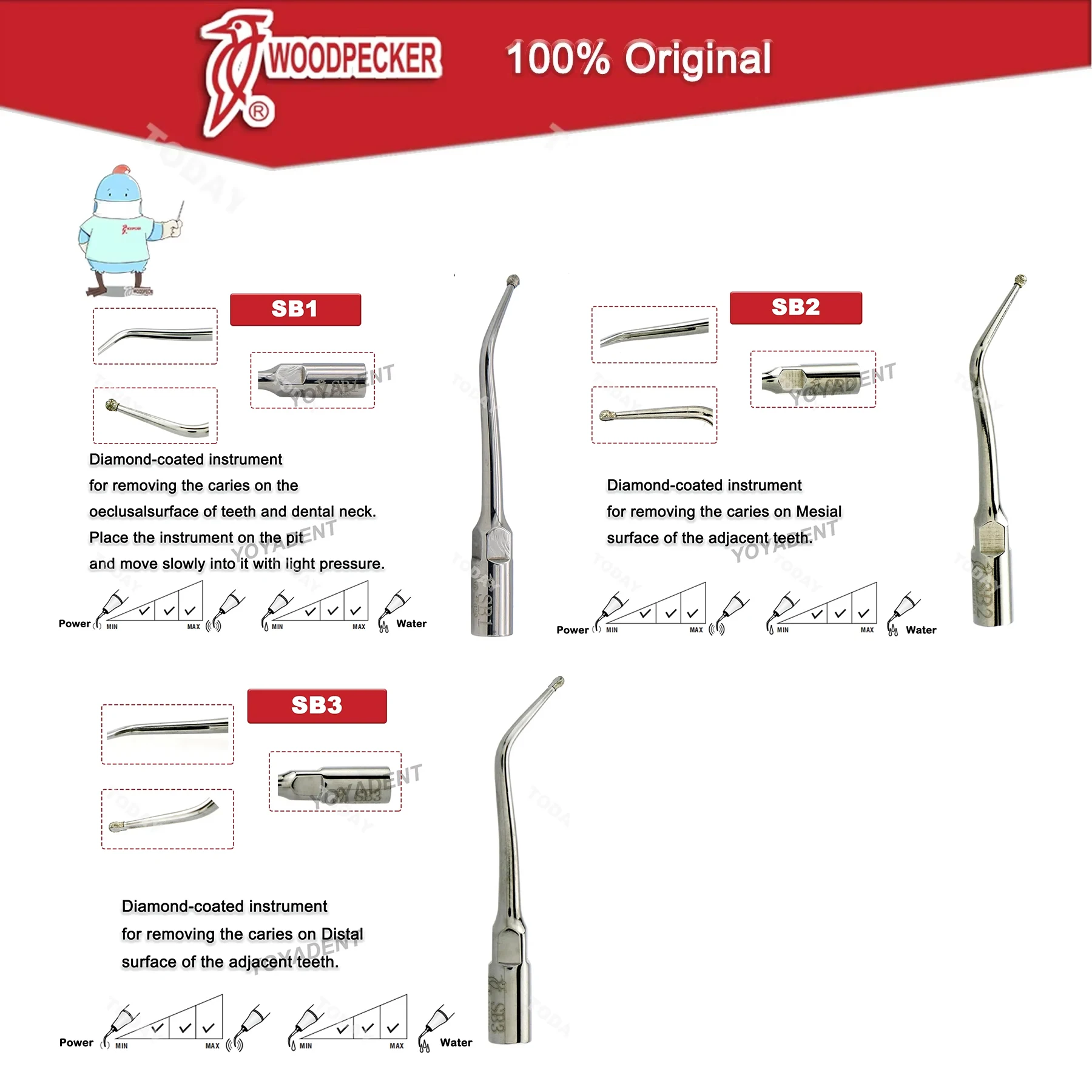 Woodpecker Dental Ultrasound Scaler Tips For Cavity Preparation Scaling Tips SB1 SB2 SB3 Fit EMS Scaler Handpiece 
Woodpecker Dental Ultrasound Scaler Tips For Cavity Preparation Scaling Tips SB1 SB2 SB3 Fit EMS Scaler Handpiece