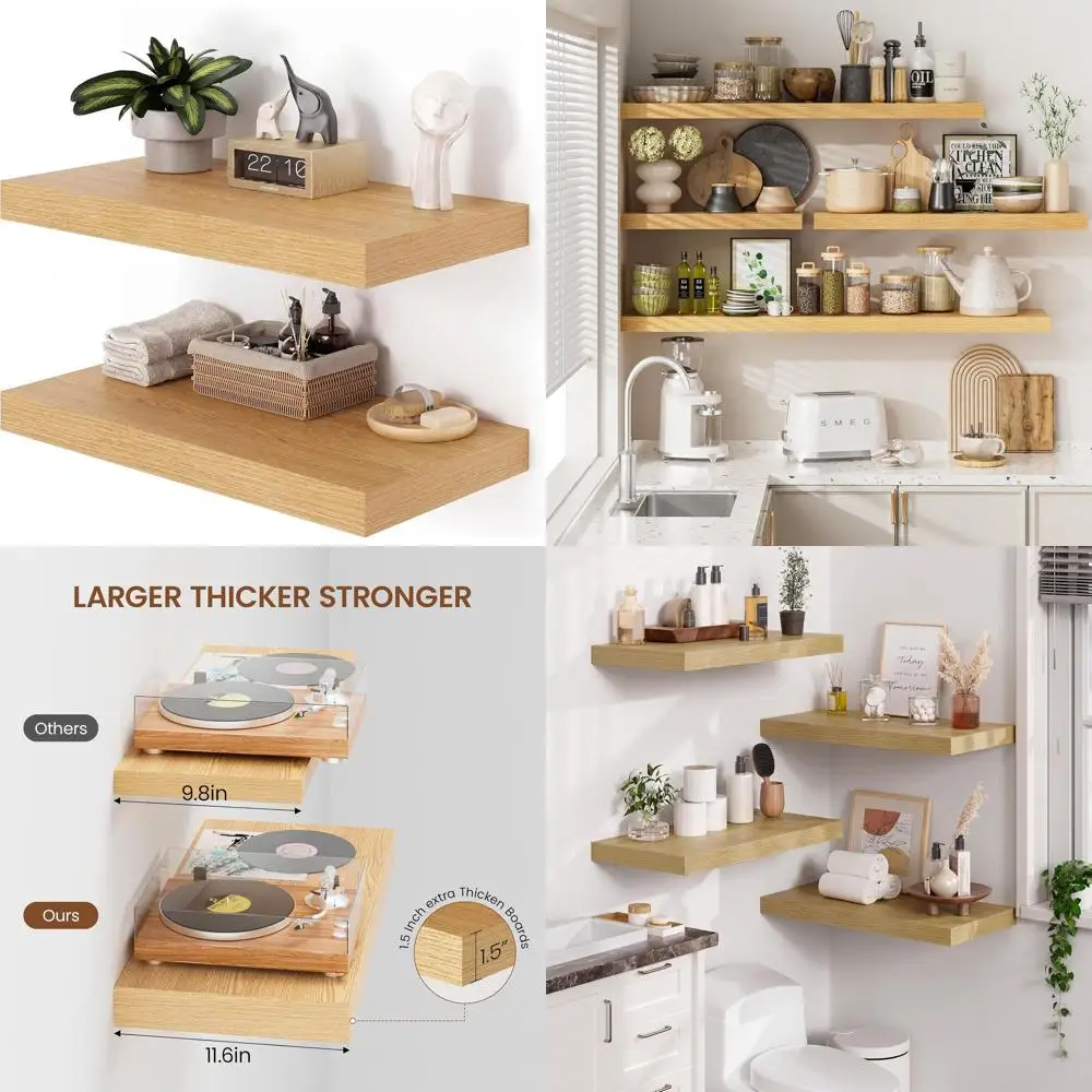 12 Deep Floating Shelves Set of 2, 24 Inch Wall Mounted for Bathroom, Suitable for Books, Living Room, Laundry, Bedroom, Kitchen
12 Deep Floating Shelves Set of 2, 24 Inch Wall Mounted for Bathroom, Suitable for Books, Living Room, Laundry, Bedroom, Kitchen