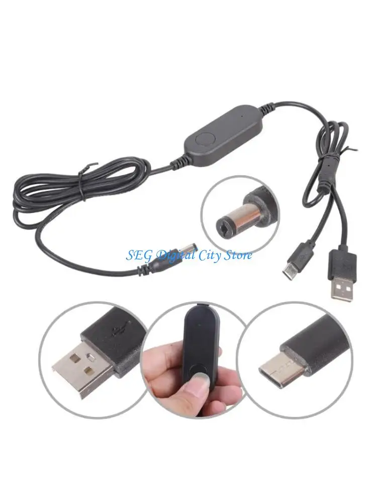 U75B Type C & USB 5V Step Up Converter Cable 5.5x2.1mm 12V Output For LED Fan Router
U75B Type C & USB 5V Step Up Converter Cable 5.5x2.1mm 12V Output For LED Fan Router