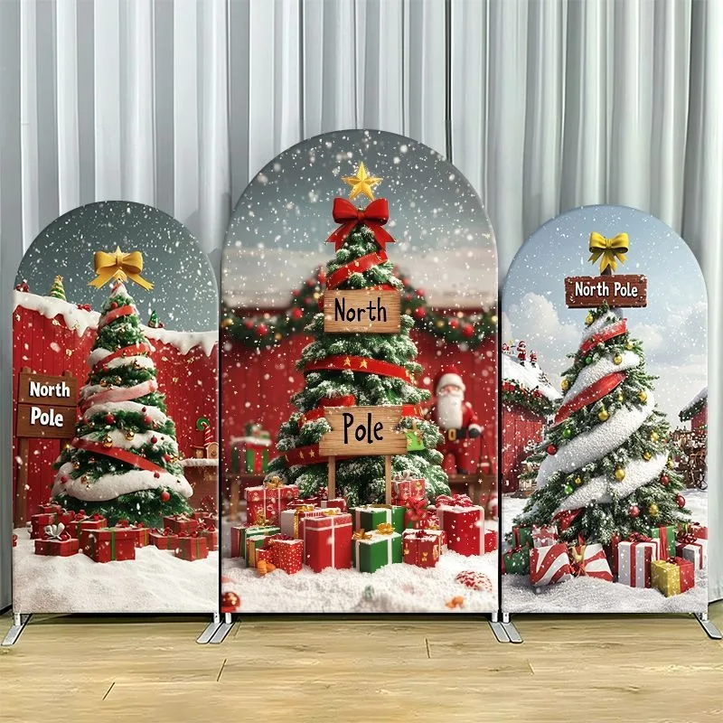 Single Side Arch Backdrop Cover North Pole Christmas Tree Winter Wonderland Background for Party Decorations Snowy Holiday Scene
Single Side Arch Backdrop Cover North Pole Christmas Tree Winter Wonderland Background for Party Decorations Snowy Holiday Scene