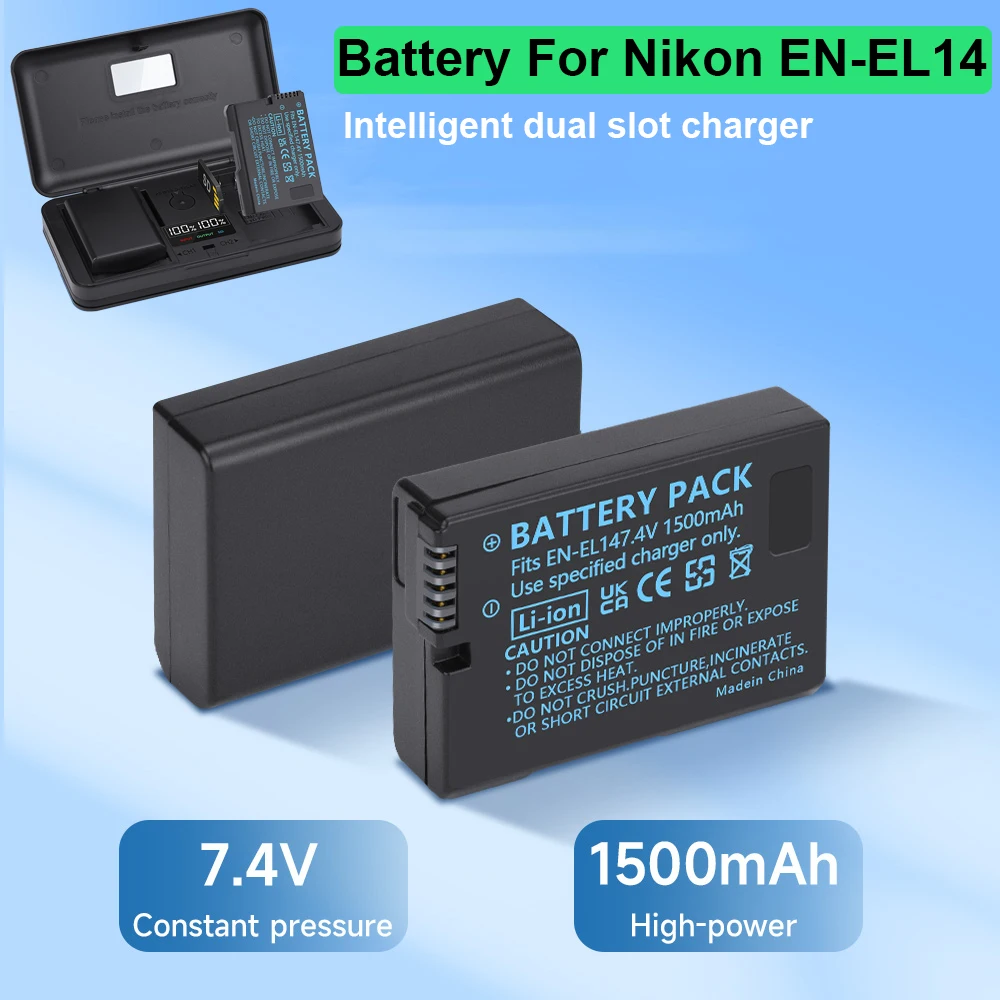 PALO ENEL14 EN-EL14a EN EL14 Camera Battery for Nikon D3100 D3200 D3300 D3400 D3500 D5600 D5100 D5200 P7100 P7200 P7800 P7700
PALO ENEL14 EN-EL14a EN EL14 Camera Battery for Nikon D3100 D3200 D3300 D3400 D3500 D5600 D5100 D5200 P7100 P7200 P7800 P7700