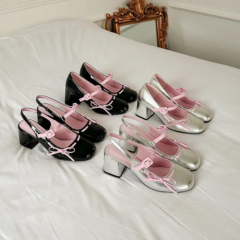 Mary Janes Butterfly Knot Pumps Summer Square Toe Women Single Shoes Thick Heels Loafers Retro Elegant Party Dress Pink Sandals
Mary Janes Butterfly Knot Pumps Summer Square Toe Women Single Shoes Thick Heels Loafers Retro Elegant Party Dress Pink Sandals
