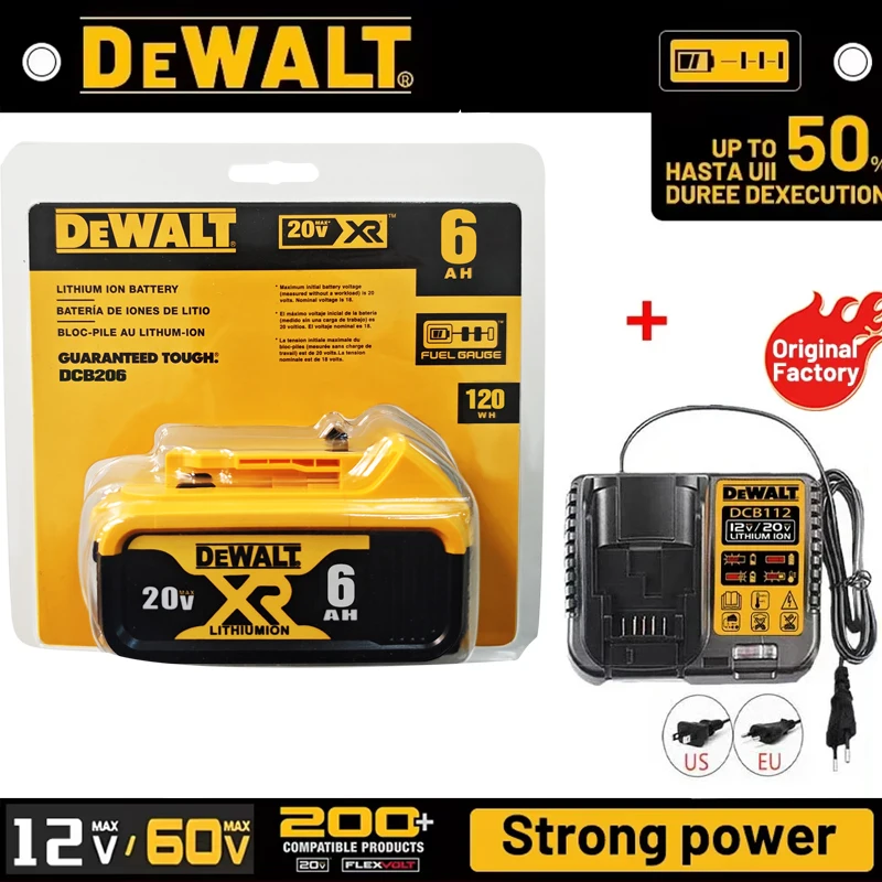 3C certified 20V DEWALT original 18V tools Battery, 6.0AH, DCB115, DCB118 battery charger, fast charging, lithium battery
3C certified 20V DEWALT original 18V tools Battery, 6.0AH, DCB115, DCB118 battery charger, fast charging, lithium battery