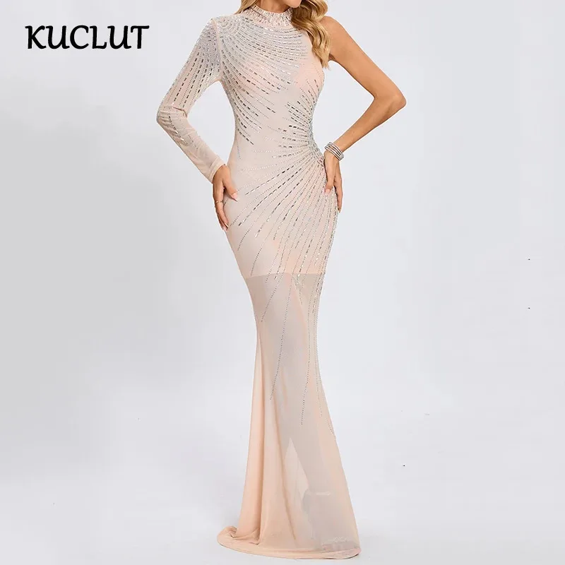 KUCLUT Fashionable Single Shoulder Dresses For Women Heavy-duty Rhinestone Mesh Transparent Slimming Fit Dress Female 1A100
KUCLUT Fashionable Single Shoulder Dresses For Women Heavy-duty Rhinestone Mesh Transparent Slimming Fit Dress Female 1A100