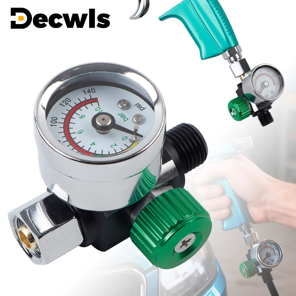 Paint Spray Gun Pressure Regulator, 0-140Psi High-Precision Pressure Gauge, G1/4 Thread, For Air Compressors And Pneumatic Tools
Paint Spray Gun Pressure Regulator, 0-140Psi High-Precision Pressure Gauge, G1/4 Thread, For Air Compressors And Pneumatic Tools