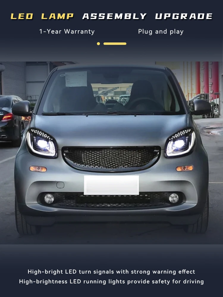 Car Lights For Benz SMART W453 2015-2019 Full LED Auto Headlight Front Lamp Assembly Dragon Wing Seven Colors DRL Accessories
Car Lights For Benz SMART W453 2015-2019 Full LED Auto Headlight Front Lamp Assembly Dragon Wing Seven Colors DRL Accessories