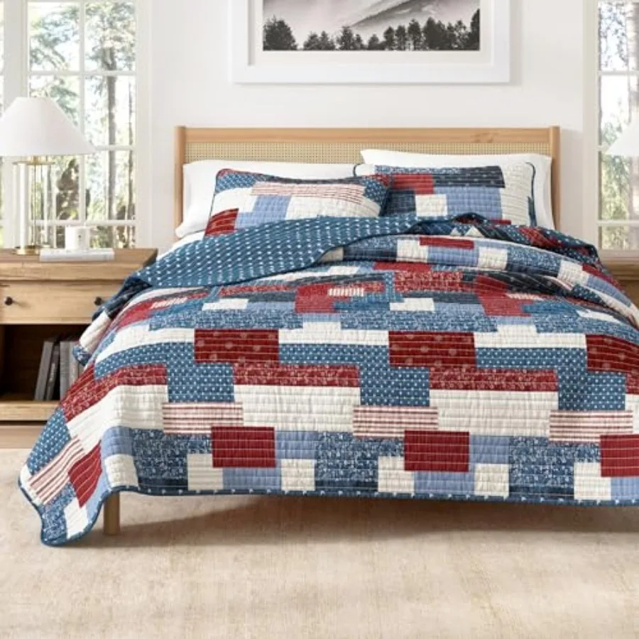 Lodge Quilt Set - 3-Piece Size Patchwork Bedding Set - Lightweight All-Season Reversible Bedspread
Lodge Quilt Set - 3-Piece Size Patchwork Bedding Set - Lightweight All-Season Reversible Bedspread