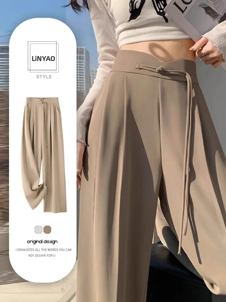 High Waist Chinese Style Buttoned Wide Leg Pants Women's Spring Autumn Loose Slimming Straight Cut Summer Floor Length Casual...
High Waist Chinese Style Buttoned Wide Leg Pants Women's Spring Autumn Loose Slimming Straight Cut Summer Floor Length Casual...