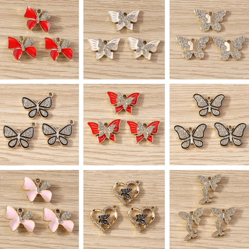 10pcs Elegant Crystal Butterfly Charms Pendants for Making Earrings Necklace Bracelets DIY Handmade Crafts Jewelry Accessories
10pcs Elegant Crystal Butterfly Charms Pendants for Making Earrings Necklace Bracelets DIY Handmade Crafts Jewelry Accessories