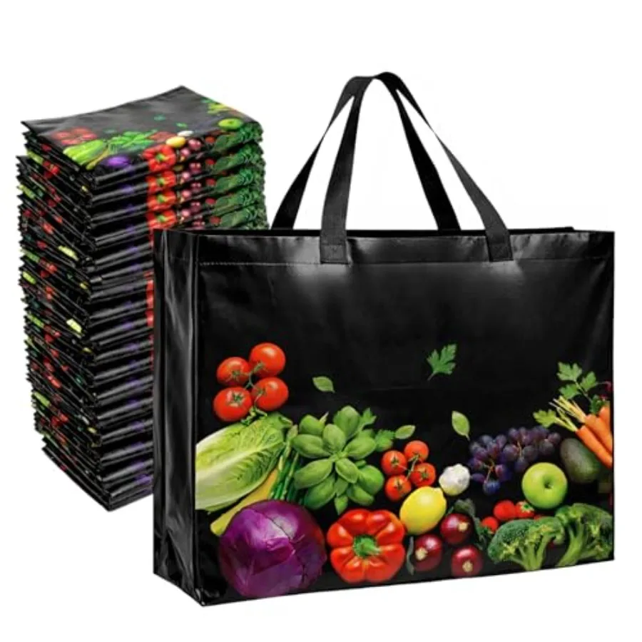 Reusable Eco-Friendly Grocery Shopping Bags 25 pack 13"x12.6"x7.25 Foldable Tote Bags Heavy Duty Ripstop, Water-Resist Durable
Reusable Eco-Friendly Grocery Shopping Bags 25 pack 13"x12.6"x7.25 Foldable Tote Bags Heavy Duty Ripstop, Water-Resist Durable