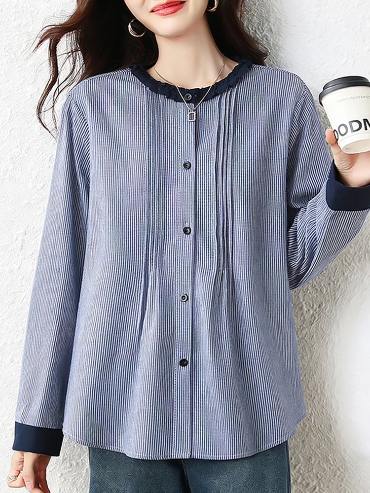 Женская рубашка Ele Long Sve: весенняя модная свободная повседневная универсальная блузка в корейском стиле с пуговицами и цветными вставками
Женская рубашка Ele Long Sve: весенняя модная свободная повседневная универсальная блузка в корейском стиле с пуговицами и цветными вставками