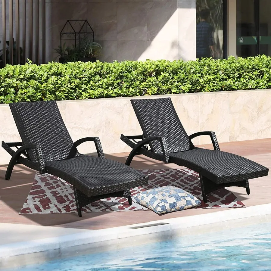 Outdoor Wicker Chaise Lounge Outside Lounge Chairs with Aluminum Frame, Set of 2
Outdoor Wicker Chaise Lounge Outside Lounge Chairs with Aluminum Frame, Set of 2