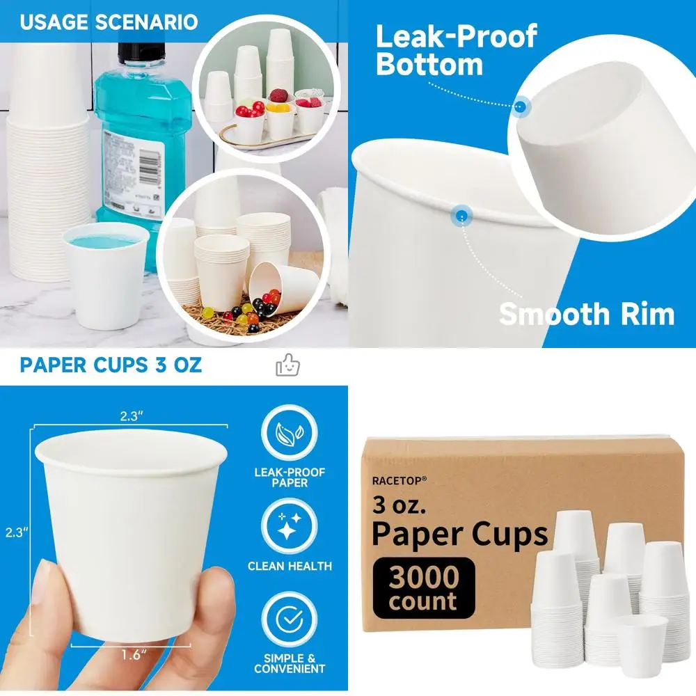 Одноразовые бумажные стаканчики объемом 3 унции для ванной комнаты, маленькие стаканчики, идеально подходящие для вечеринок, пикников и путешествий
Одноразовые бумажные стаканчики объемом 3 унции для ванной комнаты, маленькие стаканчики, идеально подходящие для вечеринок, пикников и путешествий