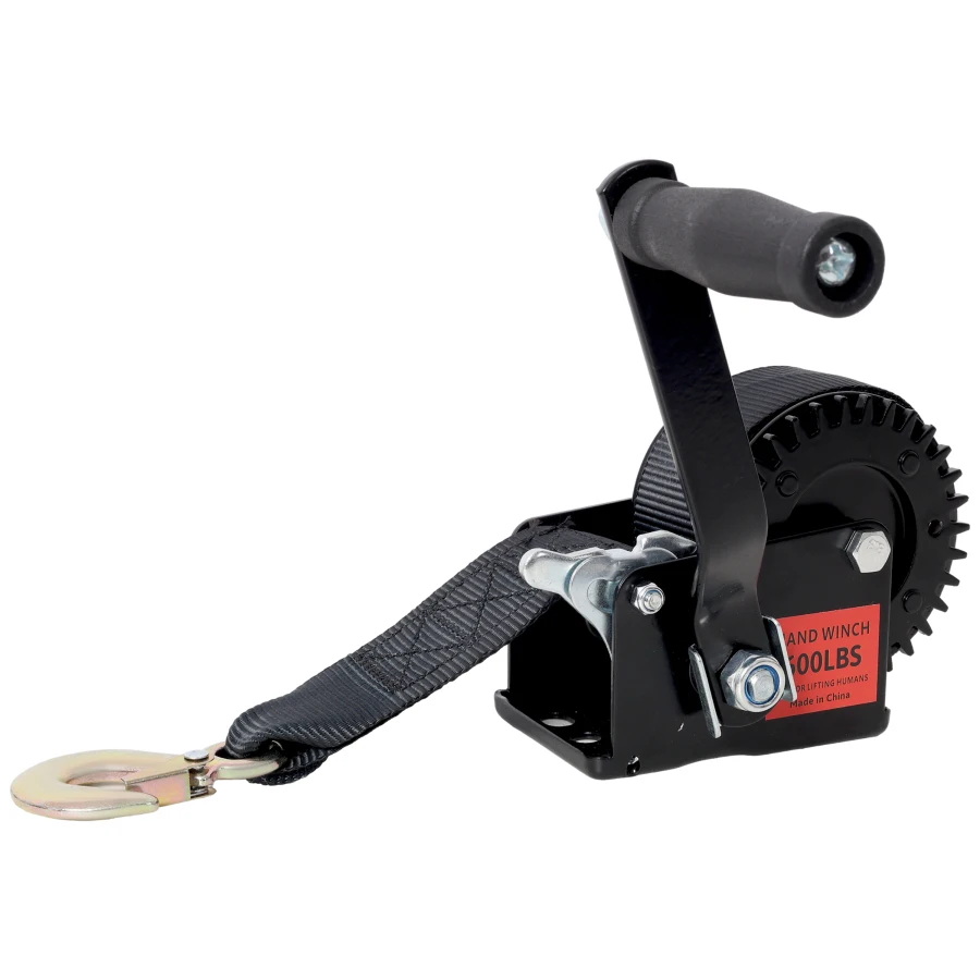 600LBS Hand Winch with 19.6FT Black Strap Black Shell 3.1:1 Gear Ratio Portable Winch Two-Way Ratchet Manual Operated Hand Cran
600LBS Hand Winch with 19.6FT Black Strap Black Shell 3.1:1 Gear Ratio Portable Winch Two-Way Ratchet Manual Operated Hand Cran