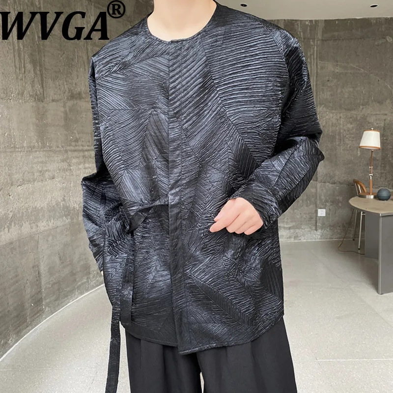 WVGA Spring New Man Tide Chinese Style O-Neck Brocade Pleated Tie Design Long Sleeve Shirts Niche Chic Casual Trendy Tops W20494
WVGA Spring New Man Tide Chinese Style O-Neck Brocade Pleated Tie Design Long Sleeve Shirts Niche Chic Casual Trendy Tops W20494
