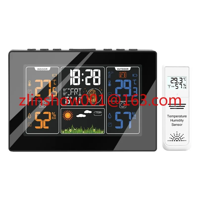 New color screen weather forecast clock multi-function thermohygrometer indoor
New color screen weather forecast clock multi-function thermohygrometer indoor