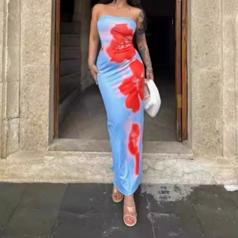 Sexy Slim Big Flower Print Maxi Dress Woman Bodycon Split Vintage Vacation Beach Y2K Summer Party Cheap Clothes Women Dresses
Sexy Slim Big Flower Print Maxi Dress Woman Bodycon Split Vintage Vacation Beach Y2K Summer Party Cheap Clothes Women Dresses