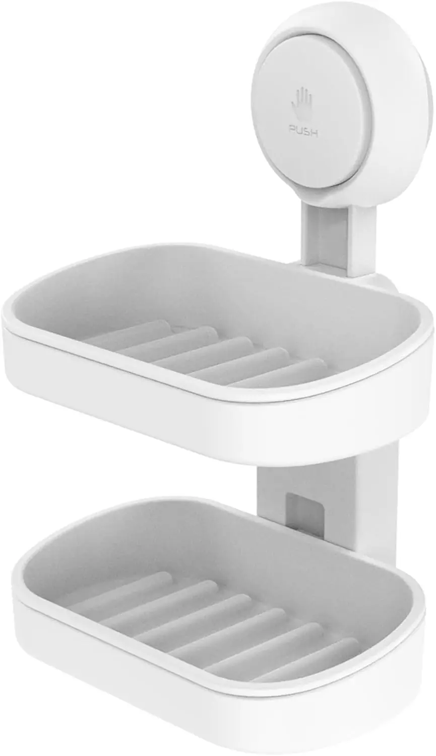 Soap Holder with Suction Cup for Shower, Strong Hold 2-Tier Design, No Drill Needed
Soap Holder with Suction Cup for Shower, Strong Hold 2-Tier Design, No Drill Needed