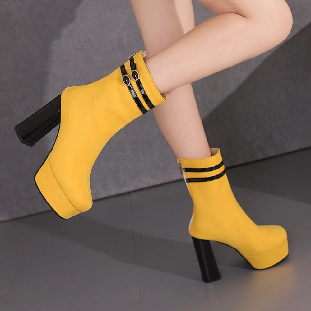 Womens Platform Ankle Boots Super Block High Heel Belt Buckle Sexy Shoes Warm Winter Square Toe Riding Plus Size 50
Womens Platform Ankle Boots Super Block High Heel Belt Buckle Sexy Shoes Warm Winter Square Toe Riding Plus Size 50