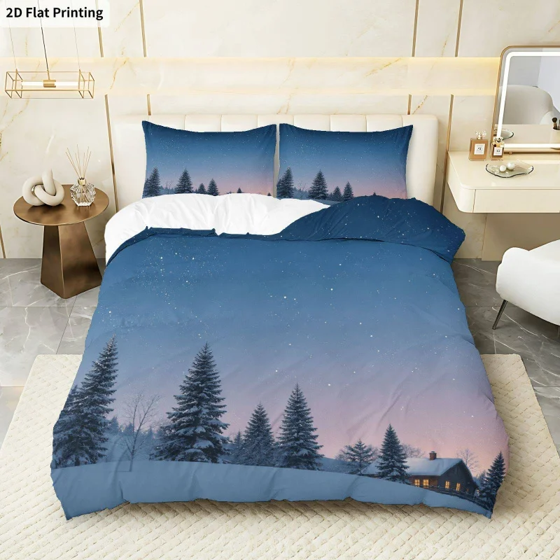 3PCS Duvet Cover, 1 Duvet Cover + 2 Pillowcases (Without Filler) Winter Snowy Night Landscape
3PCS Duvet Cover, 1 Duvet Cover + 2 Pillowcases (Without Filler) Winter Snowy Night Landscape