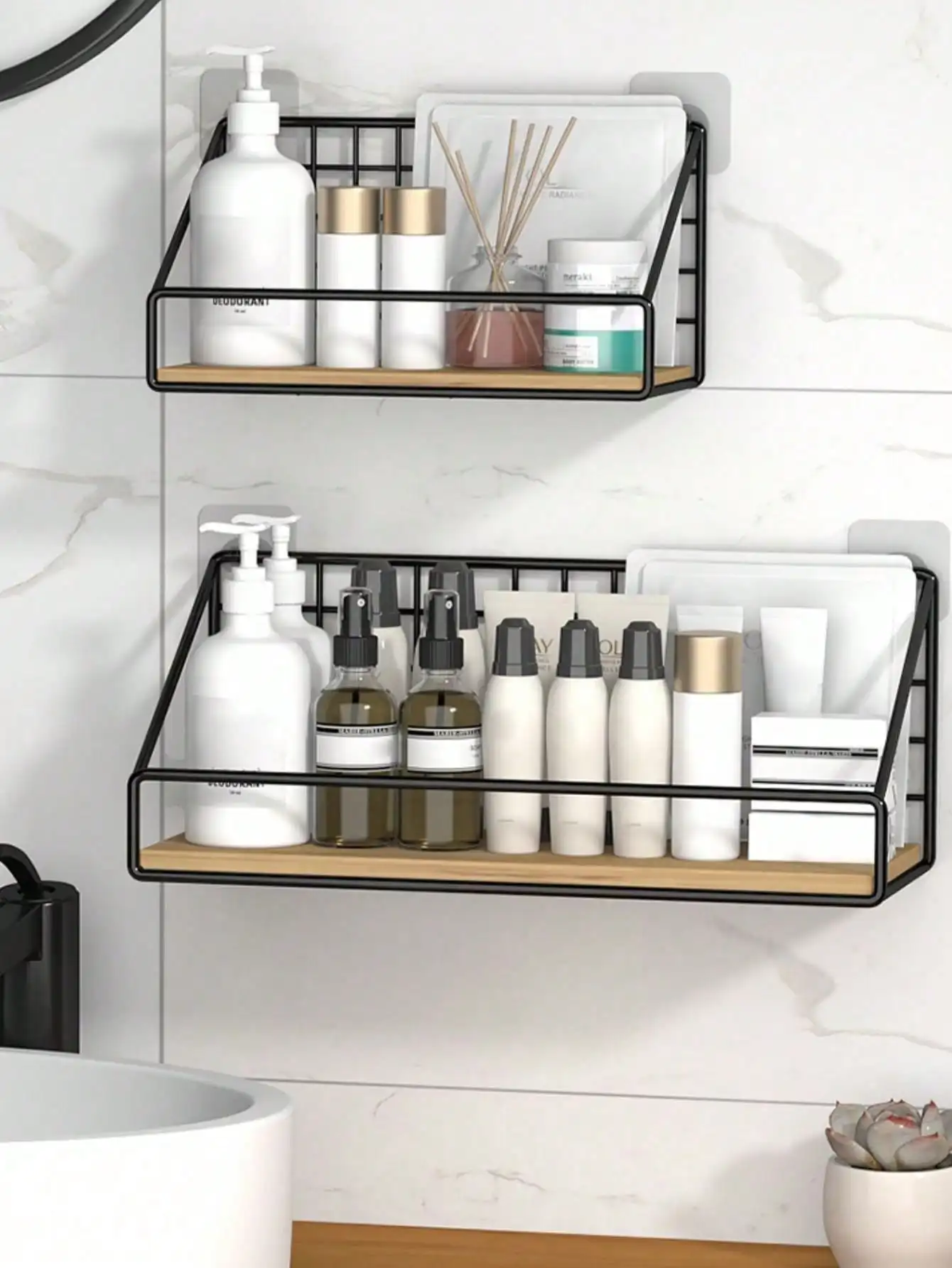 1PC Wall-Mounted Bathroom Rack: Iron Rod, High Load-Bearing for Cosmetics & Supplies
1PC Wall-Mounted Bathroom Rack: Iron Rod, High Load-Bearing for Cosmetics & Supplies