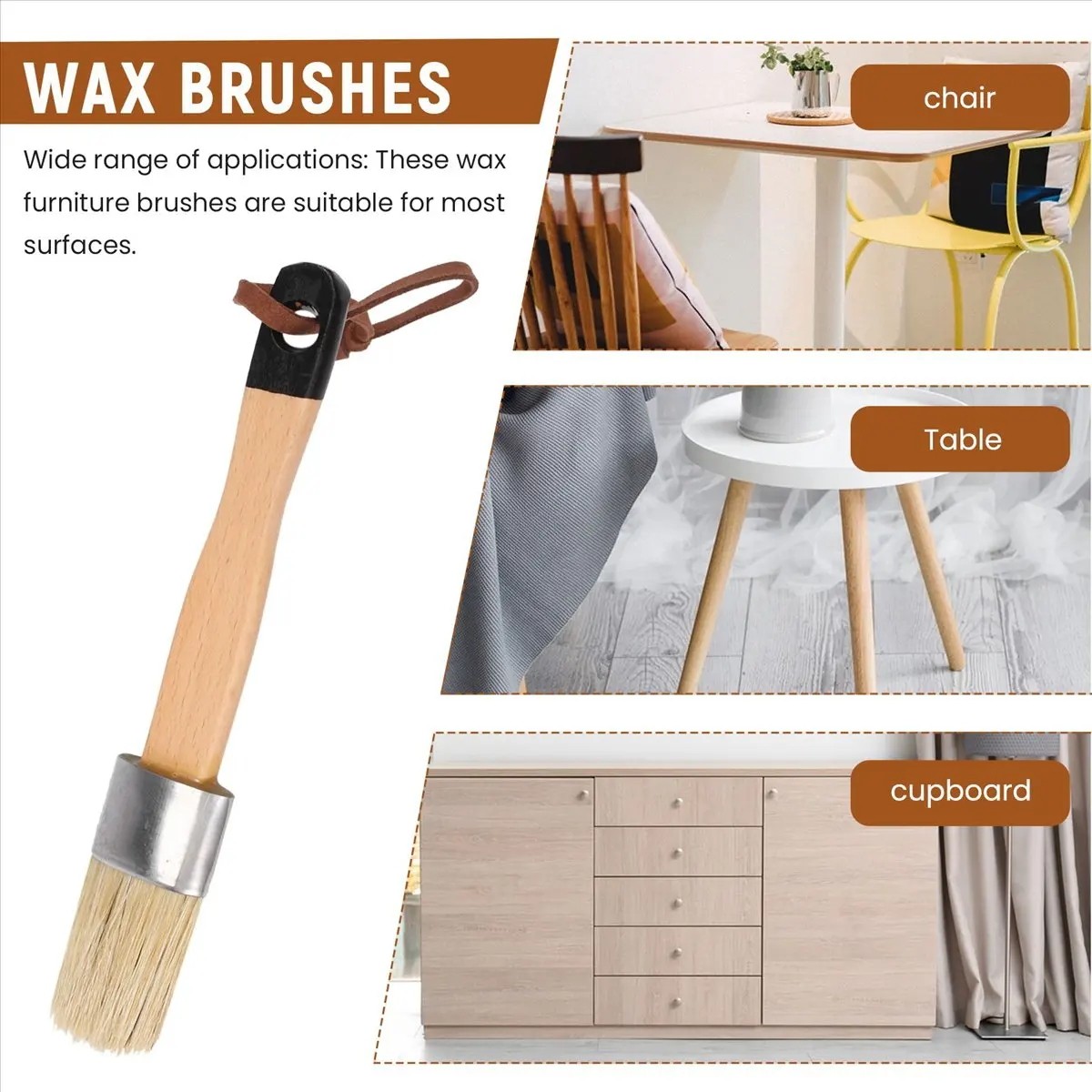 Stable- Chalk and Wax Brushes Include Flat and Round Chalked Paint Brush with Bristles, Multi-Use Brushes(4 Pieces)
Stable- Chalk and Wax Brushes Include Flat and Round Chalked Paint Brush with Bristles, Multi-Use Brushes(4 Pieces)