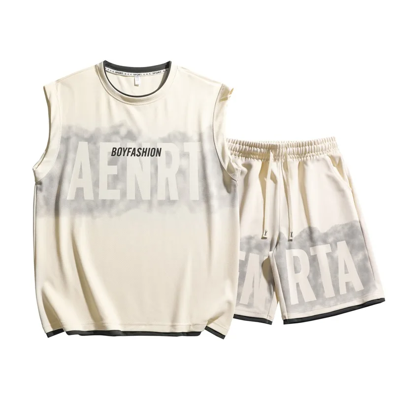 Men Loose Gradient Letter Print Sleeveless Tank Top Drawstring Shorts Summer Sports Two Piece Outfit
Men Loose Gradient Letter Print Sleeveless Tank Top Drawstring Shorts Summer Sports Two Piece Outfit