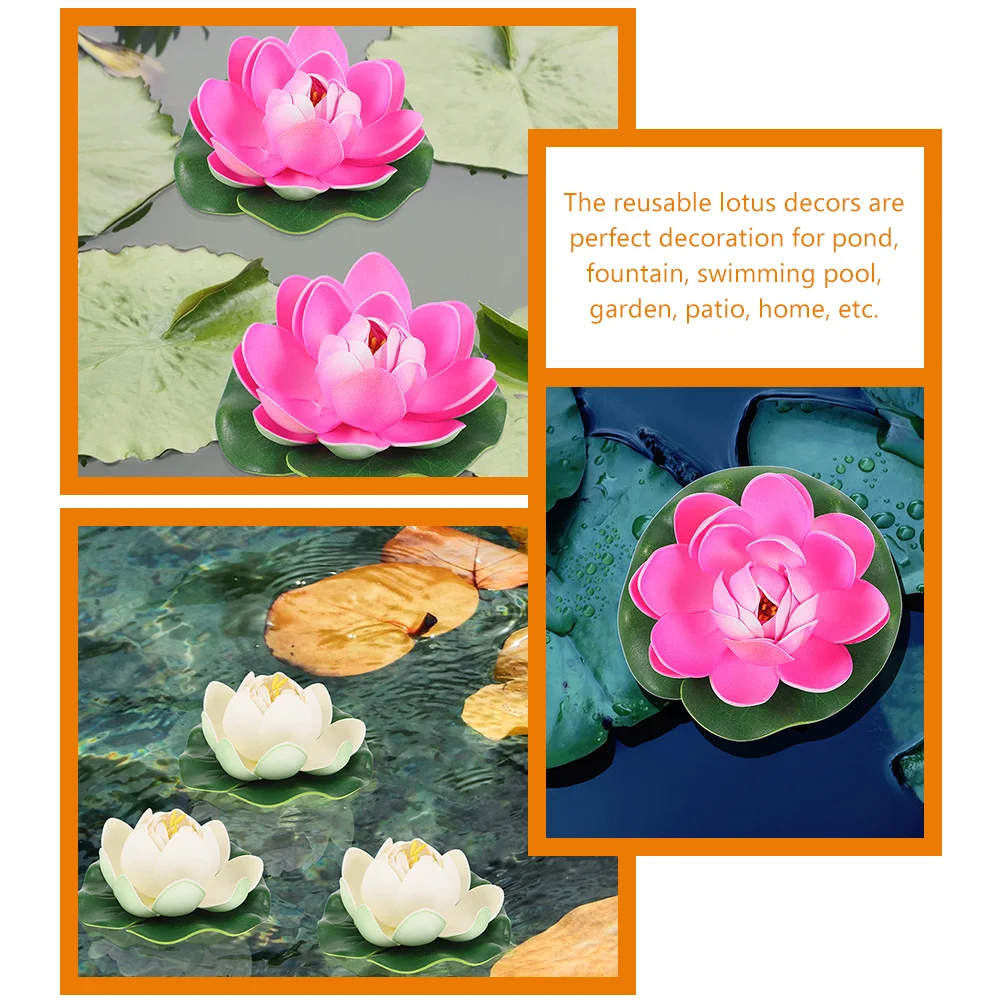 4 Pcs Artificial Lotus Flowers Decorations for Pond Garden Floating Fake Plants with Realistic Leaves Vibrant Colors
4 Pcs Artificial Lotus Flowers Decorations for Pond Garden Floating Fake Plants with Realistic Leaves Vibrant Colors